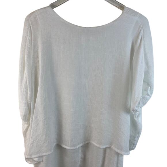 Off White Cuffed Layered Tunic Top by Umgee Size Small - Picture 9 of 10